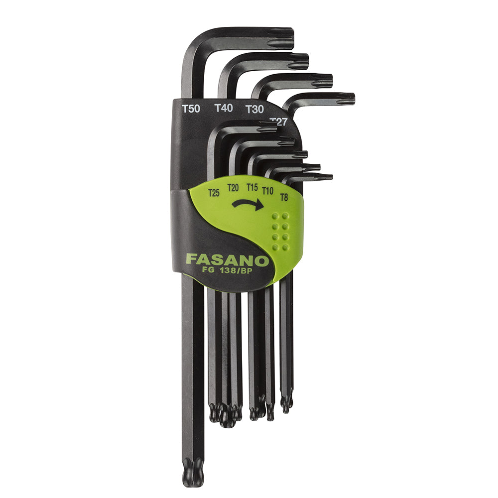 Set Chiavi Maschio Piegate Con Impronta Torx E Testa Sferica, FG 138/BP