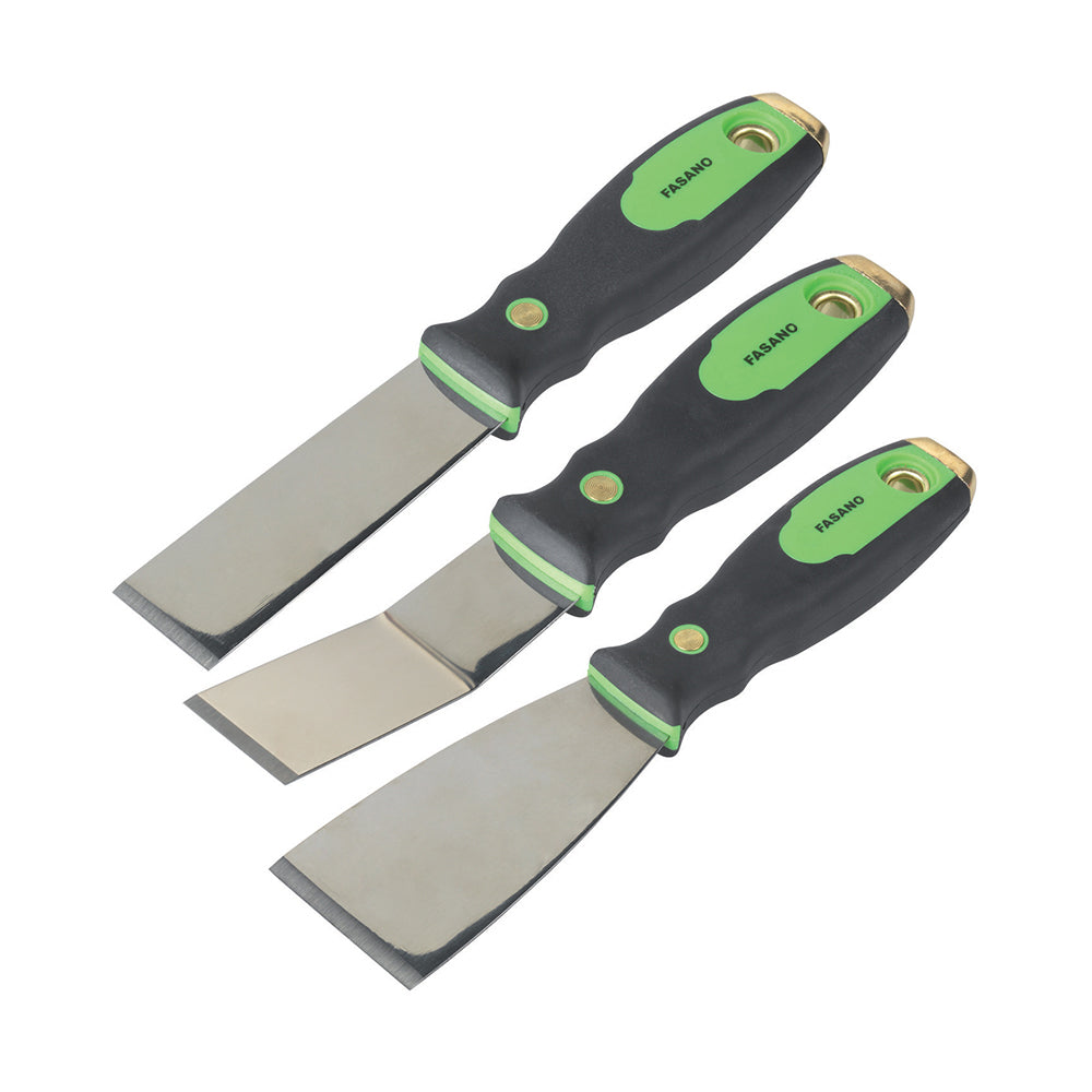 Set 3 Raschietti A Battere Con Lama In Acciaio Inox, FG 47/S3