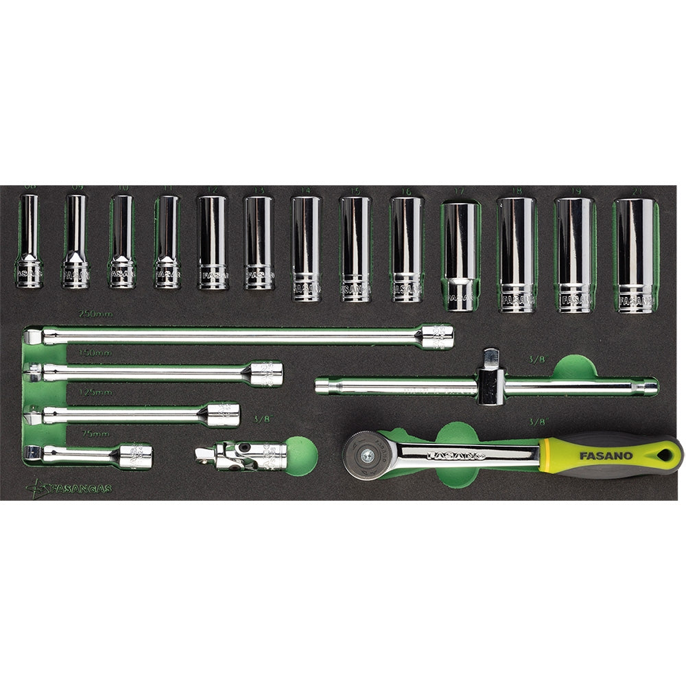 Modulo Chiavi A Bussola Poligonali E Accessori - 3/8, FG 100/18B