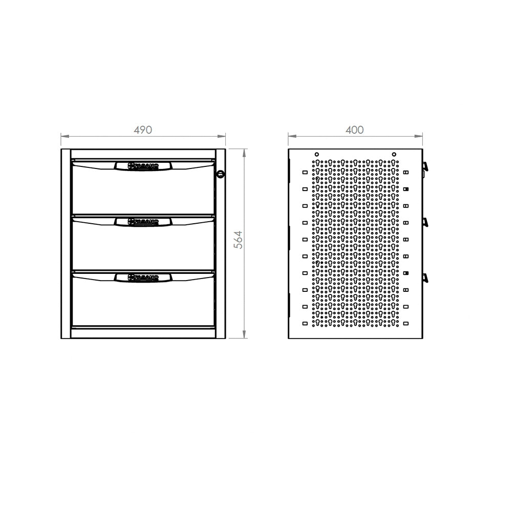 Base Con 3 Cassetti., FG 119V/C49-3B