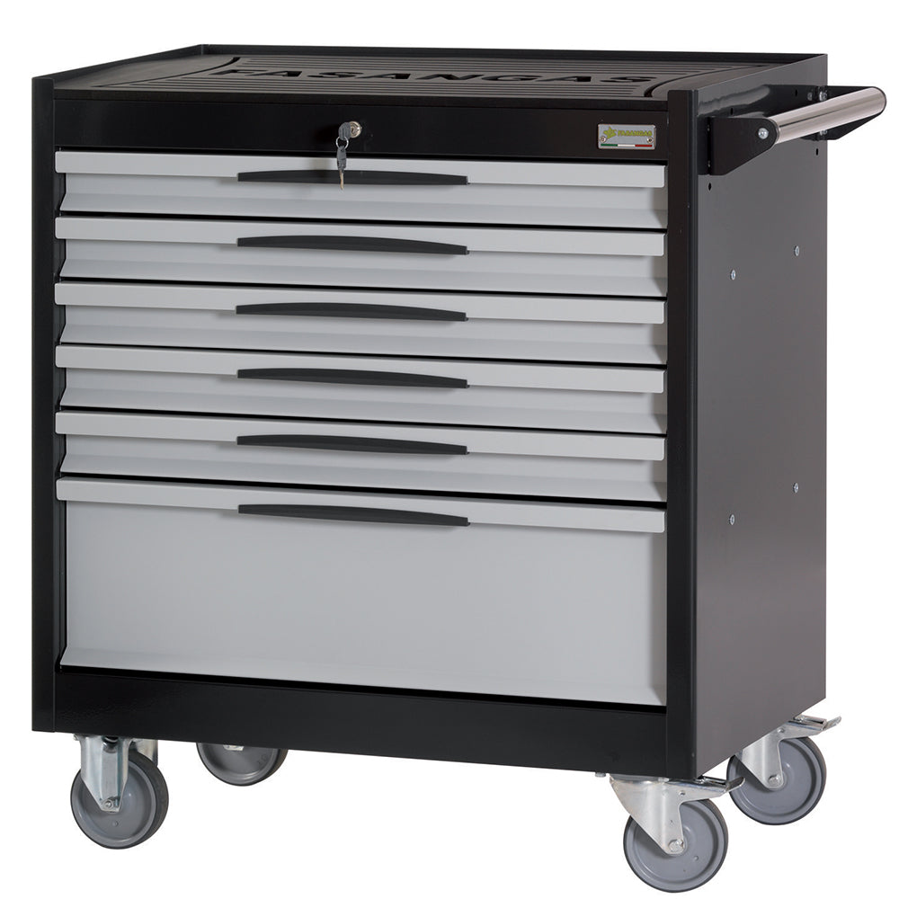 Carrello Porta Utensili Mod. Fg 104 Con Top In Gomma A 6 Cassetti, FG 104D/6G