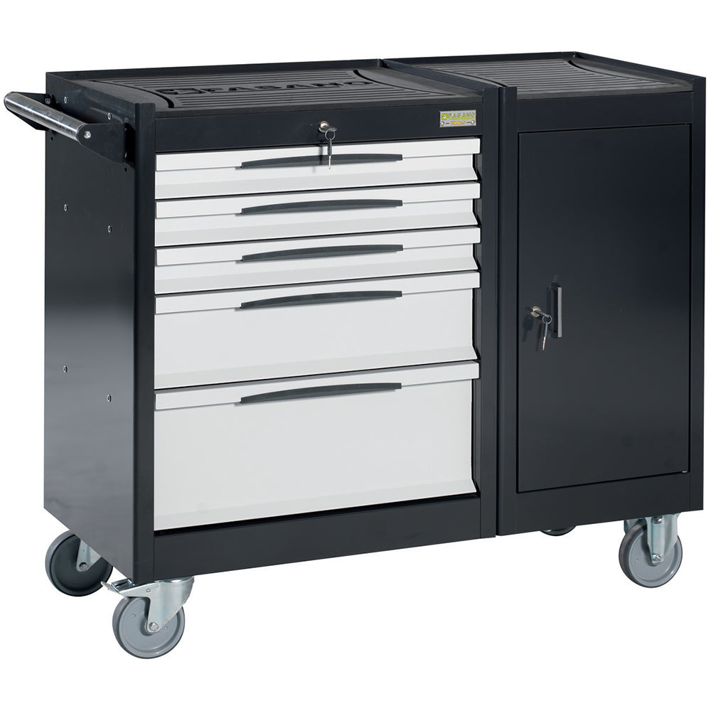 Carrello Porta Utensili Mod. Fg 105 Con Top In Gomma A 5 Cassetti, FG 105D/5G