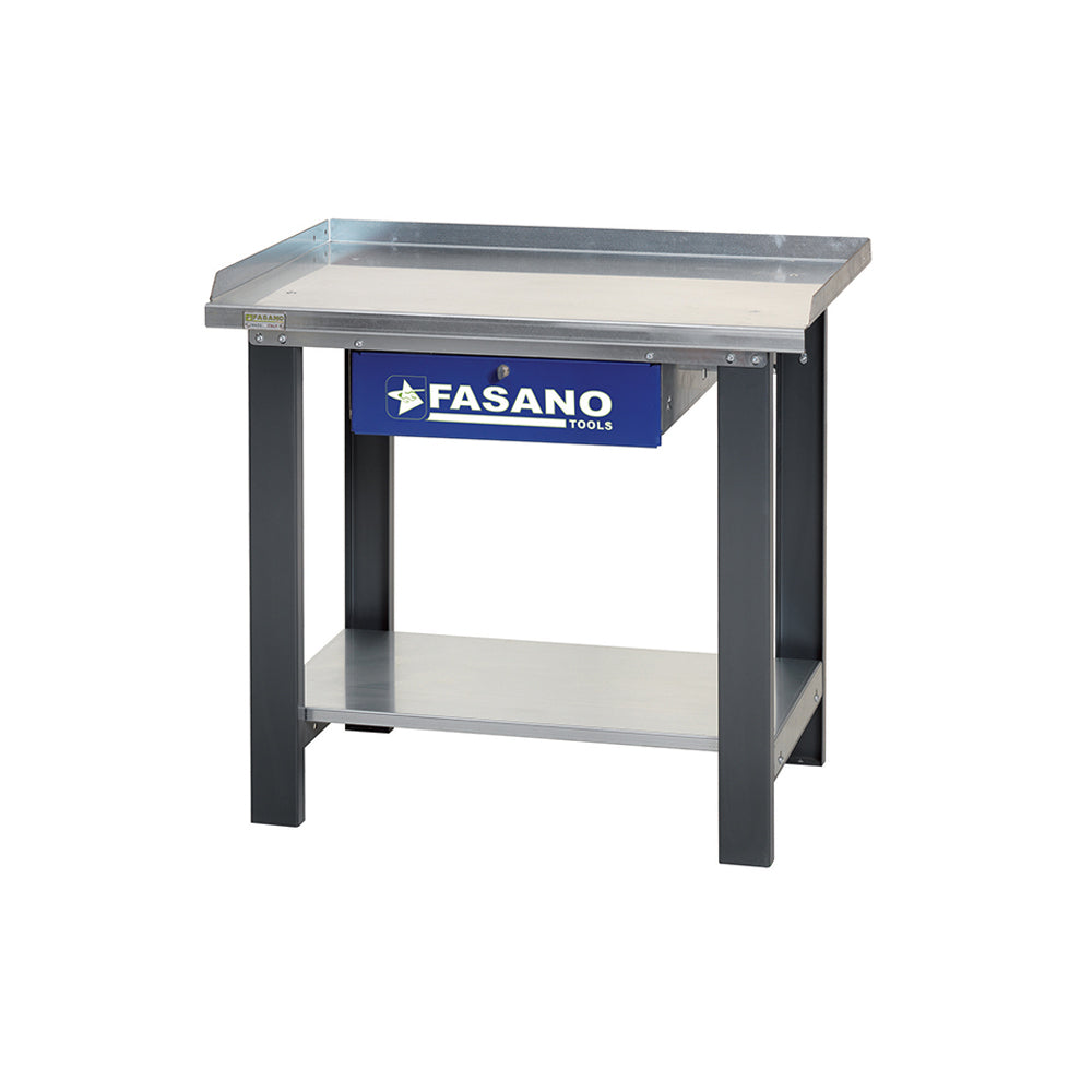Banco Da Lavoro Con Ripiano In Acciaio E Cassetto -1.0M, FG 129/D1