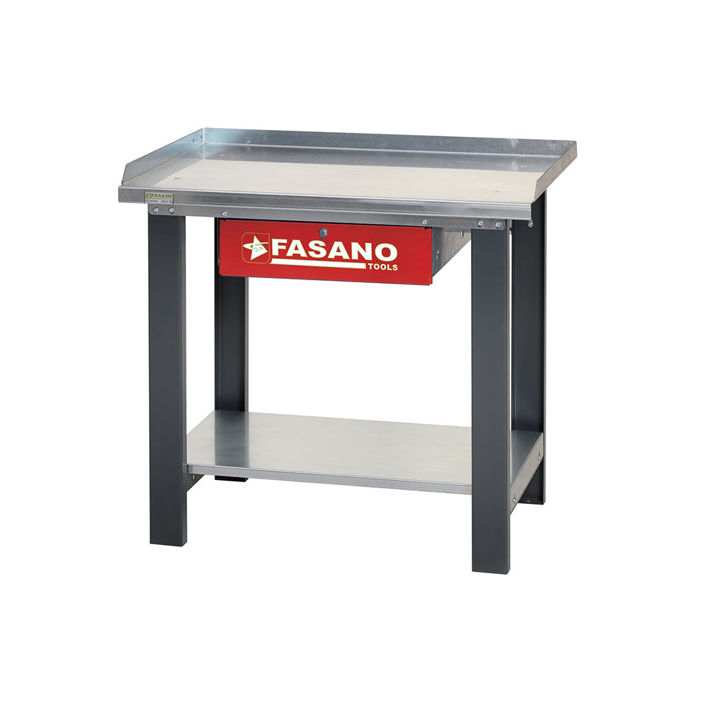 Banco Da Lavoro Con Ripiano In Acciaio E Cassetto -1.0M, FG 129/D1