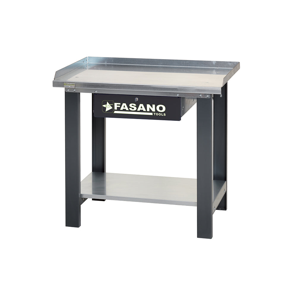 Banco Da Lavoro Con Ripiano In Acciaio E Cassetto -1.0M, FG 129/D1