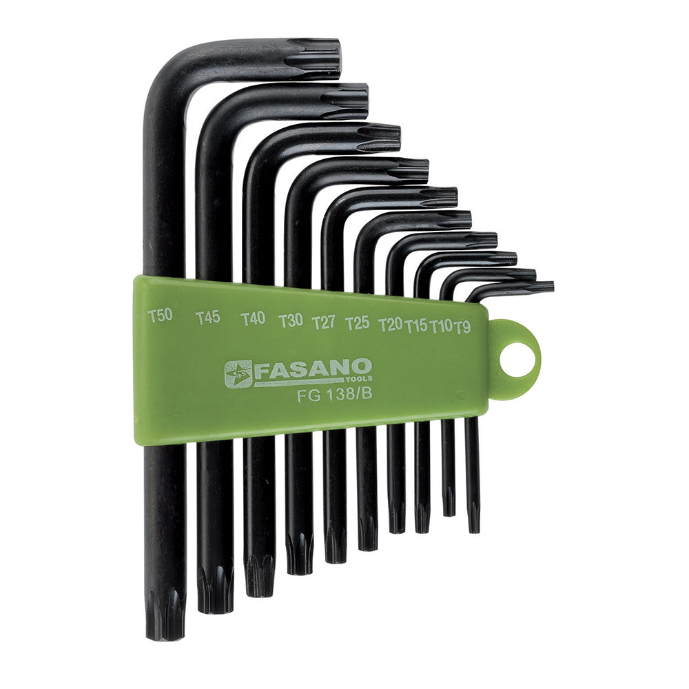 Set Chiavi Maschio Piegate Con Impronta Torx - Serie Lunga, FG 138/C
