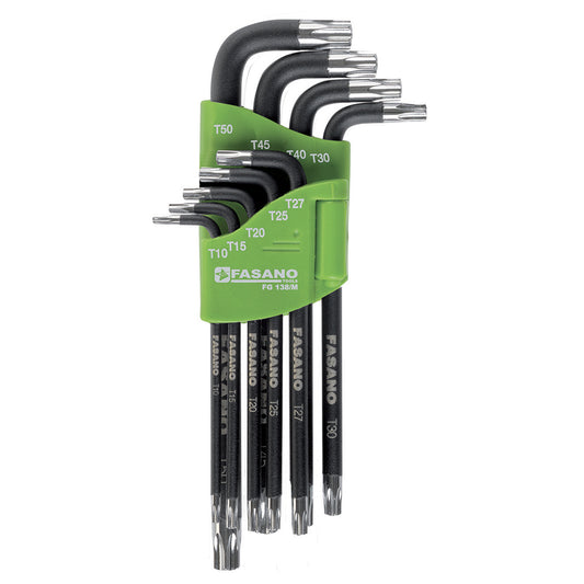 Set Chiavi Maschio Piegate Con Impronta Torx Ed Estremitã  Magnetica, FG 138/M