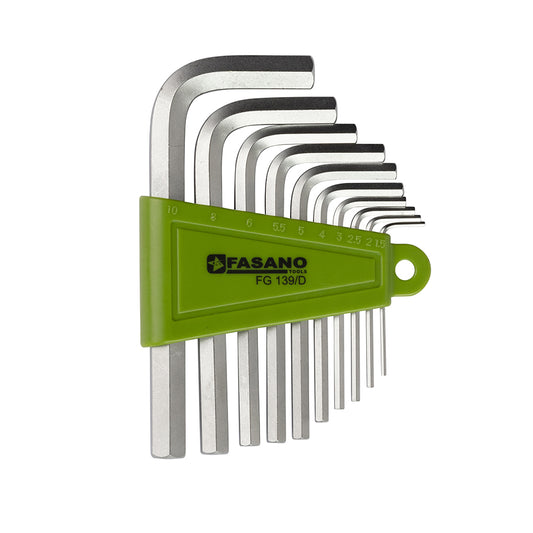 Set Chiavi Maschio Esagonali Piegate Serie Zincocromata Corta, FG 139/D