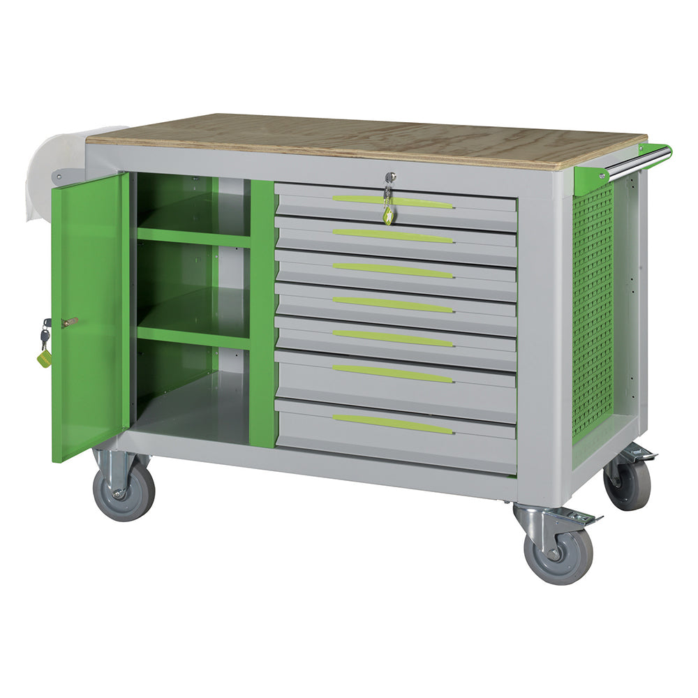 Carrello Porta Utensili Mod. Fg 160 Con Top In Legno A 14 Cassetti, FG 160V/14L