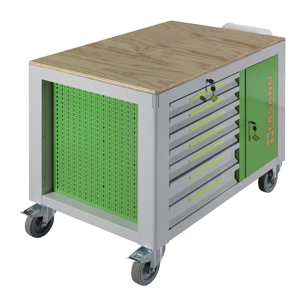 Carrello Porta Utensili Mod. Fg 160 Con Top In Legno A 14 Cassetti, FG 160V/14L