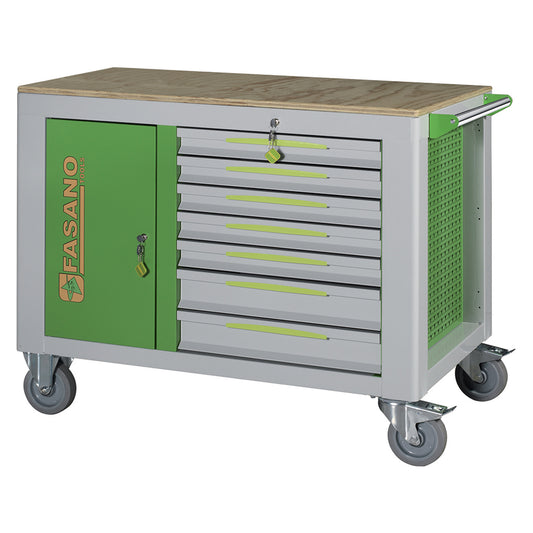 Carrello Porta Utensili Mod. Fg 160 Con Top In Legno A 14 Cassetti, FG 160V/14L