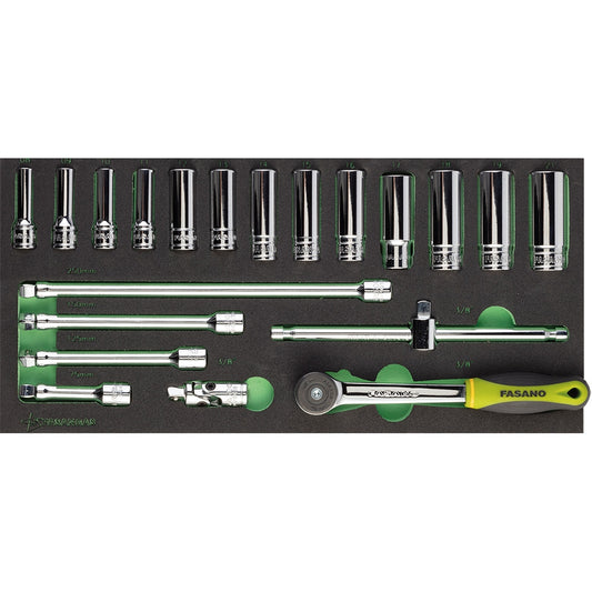 Modulo Chiavi A Bussola Esagonali E Accessori - 3/8, FG 100/18