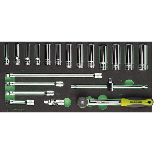 Modulo Chiavi A Bussola Poligonali E Accessori - 3/8, FG 100/18B
