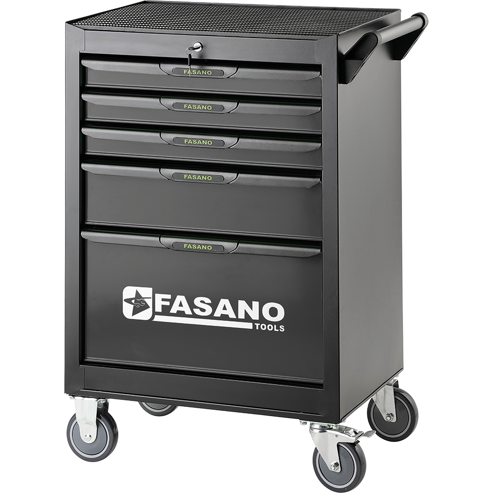 Carrello Porta Utensili Mod. Fg 101 Con Top In Gomma A 5 Cassetti, FG 101D/5G