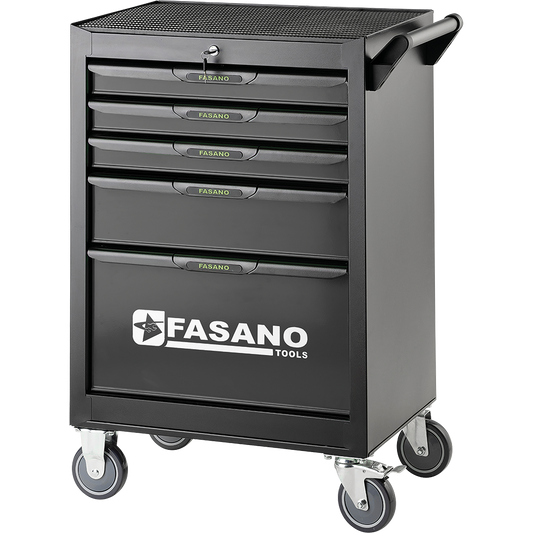 Carrello Porta Utensili Mod. Fg 101 Con Top In Gomma A 5 Cassetti, FG 101D/5G