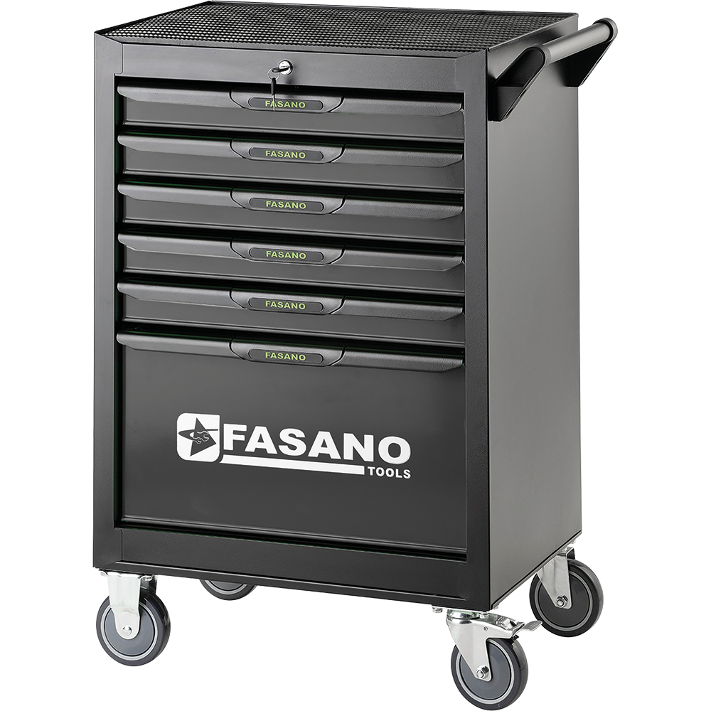 Carrello Porta Utensili Mod. Fg 101 Con Top In Gomma A 6 Cassetti, FG 101D/6G