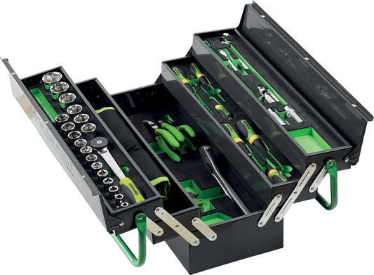 Cassetta Porta Utensili A 5 Scomparti Con Assortimento 55 Utensili Professionali, FG 111/AS55