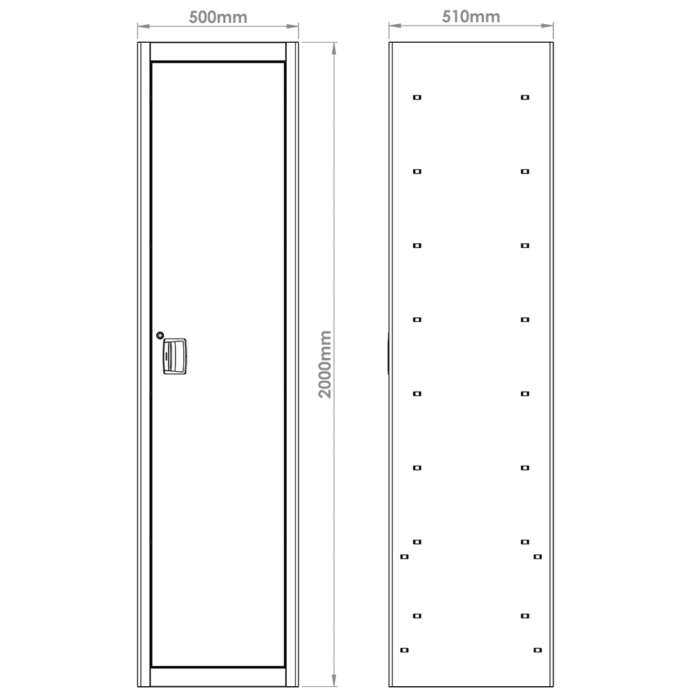 Armadietto 500Mm Dotato Di 4 Ripiani Interni, FG 118/AR1V