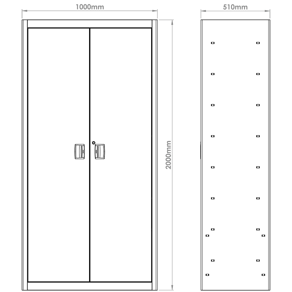 Armadietto 1.000Mm Dotato Di 4 Ripiani Interni, FG 118/AR2V