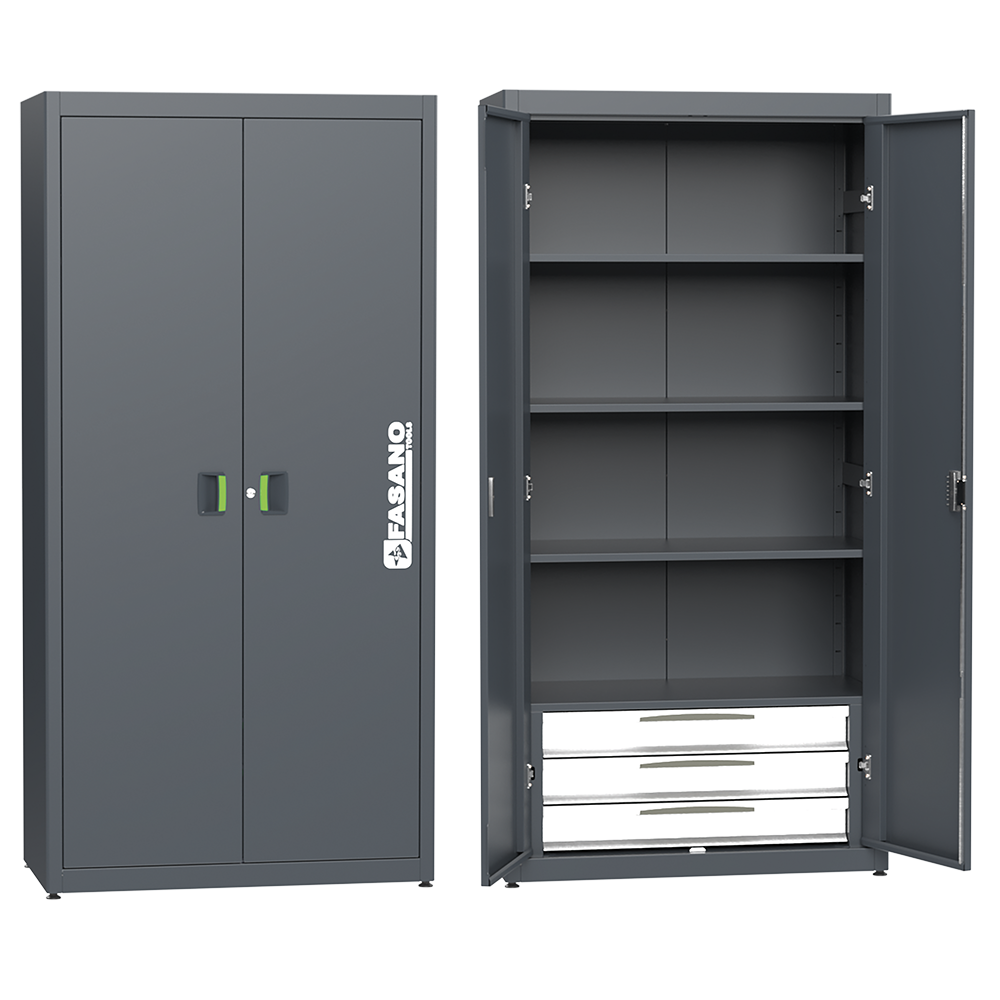 Armadietto 1.000Mm Dotato Di 4 Ripiani Interni E Modulo, FG 118/AR3V