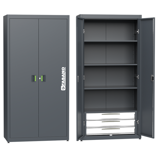 Armadietto 1.000Mm Dotato Di 4 Ripiani Interni E Modulo, FG 118/AR3V