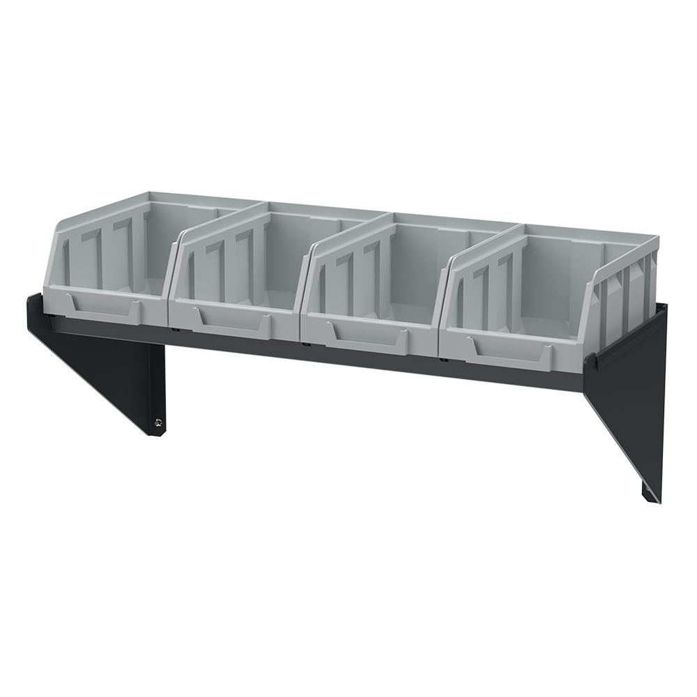 Mensola Per Pannelli Forati Con Box Portaminuteria In Plastica, RAGG FG 118D/ME-V