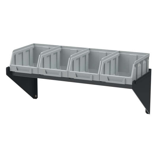 Mensola Per Pannelli Forati Con Box Portaminuteria In Plastica, RAGG FG 118D/ME-V