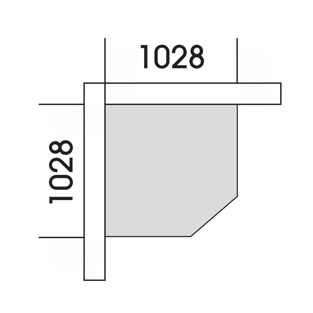 Struttura Vuota Per Configurazione Ad Angolo Dotata Di 3 Mensole Porta Oggetti, FG 118V/138AN