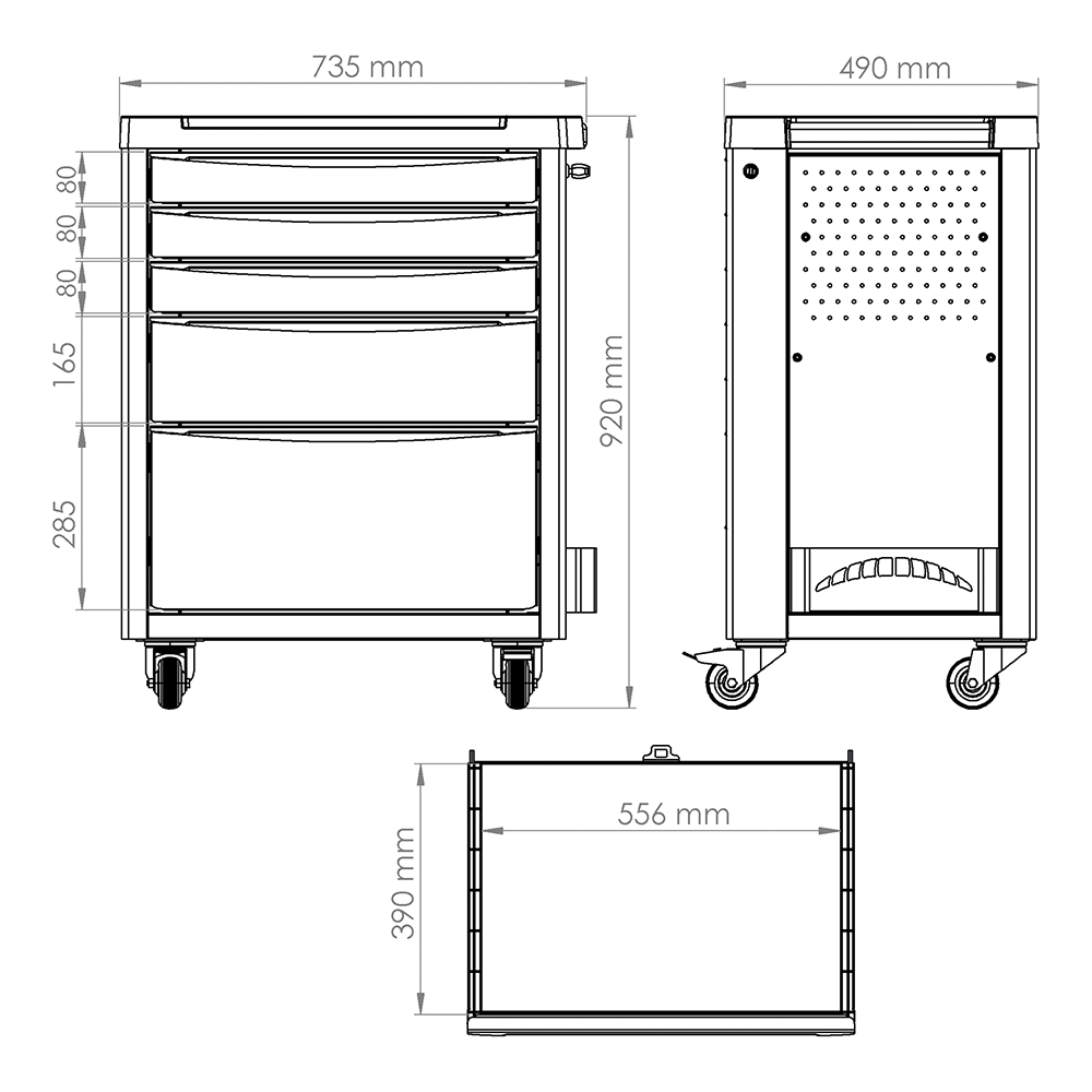 Cassettiera Mobile A 5 Cassetti, FG 118V/5T