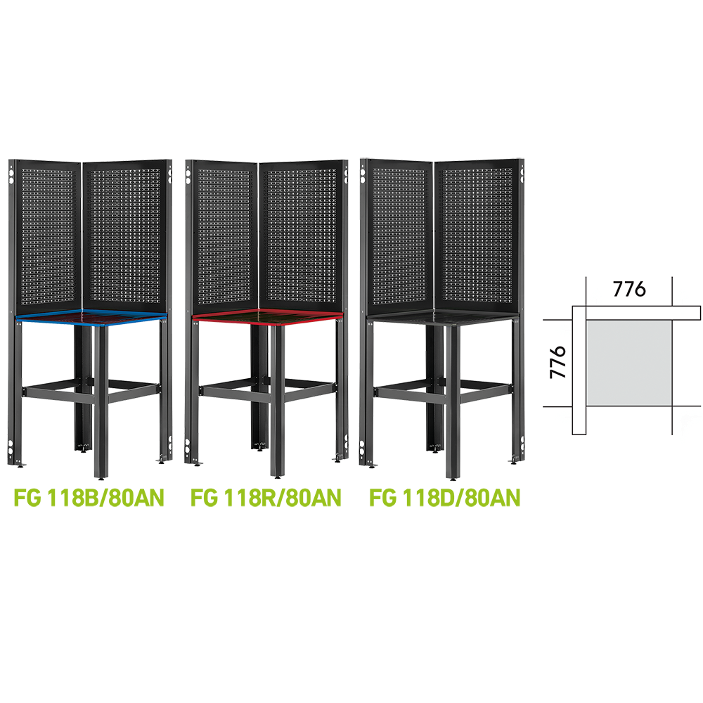 Struttura Base Per Configurazione Angolare Dotata Di Griglia Porta Utensili Semplice, FG 118V/80AN