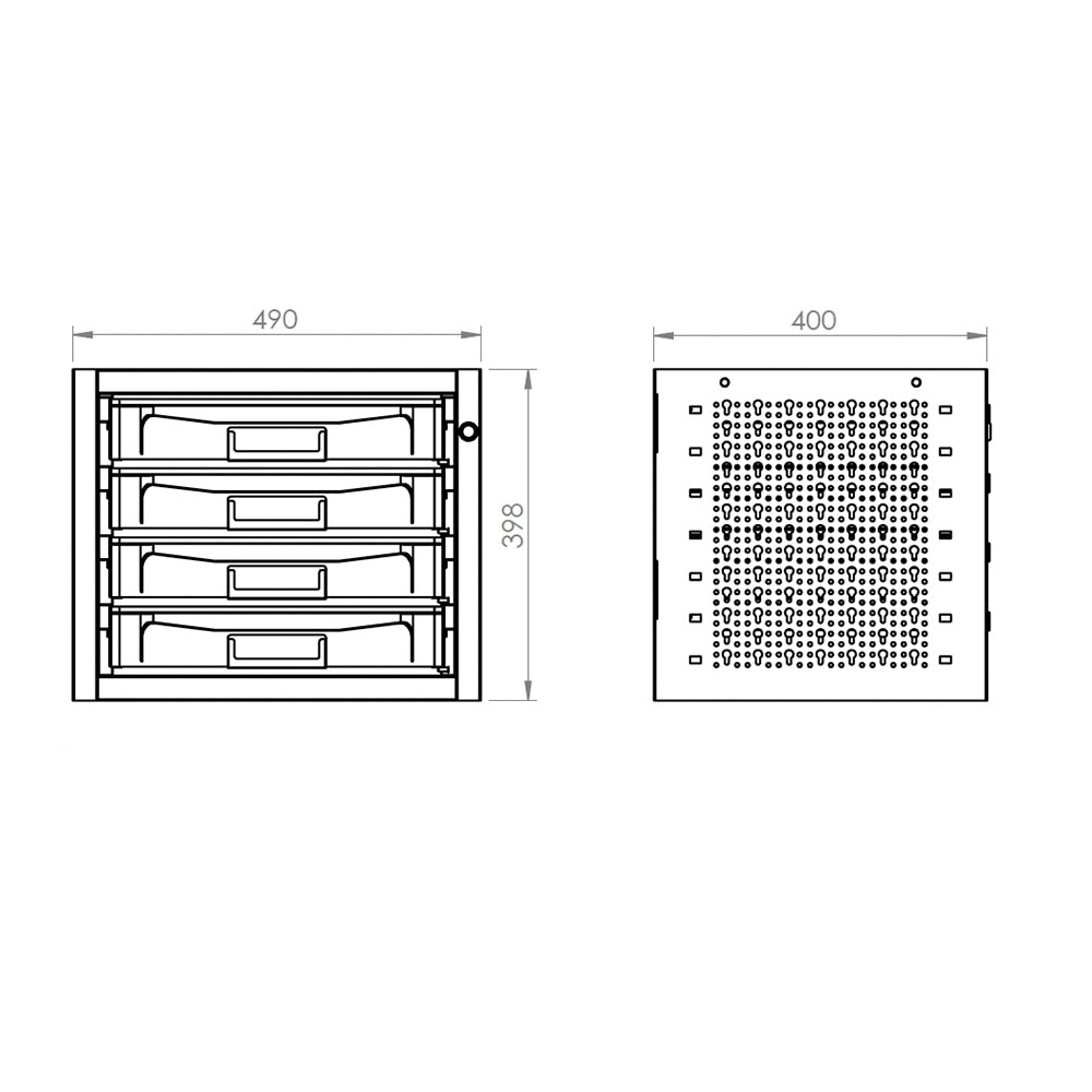Modulo Dotato Di 4 Valigette Porta Minuterie., FG 119M/C49-V2