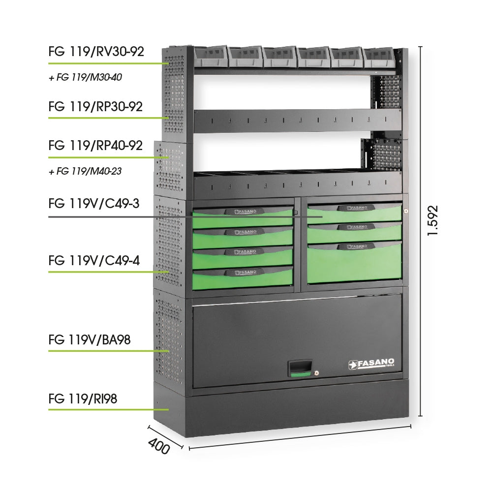 Configurazione Arredo Tecnico Per Furgoni, FG 119V/CO12