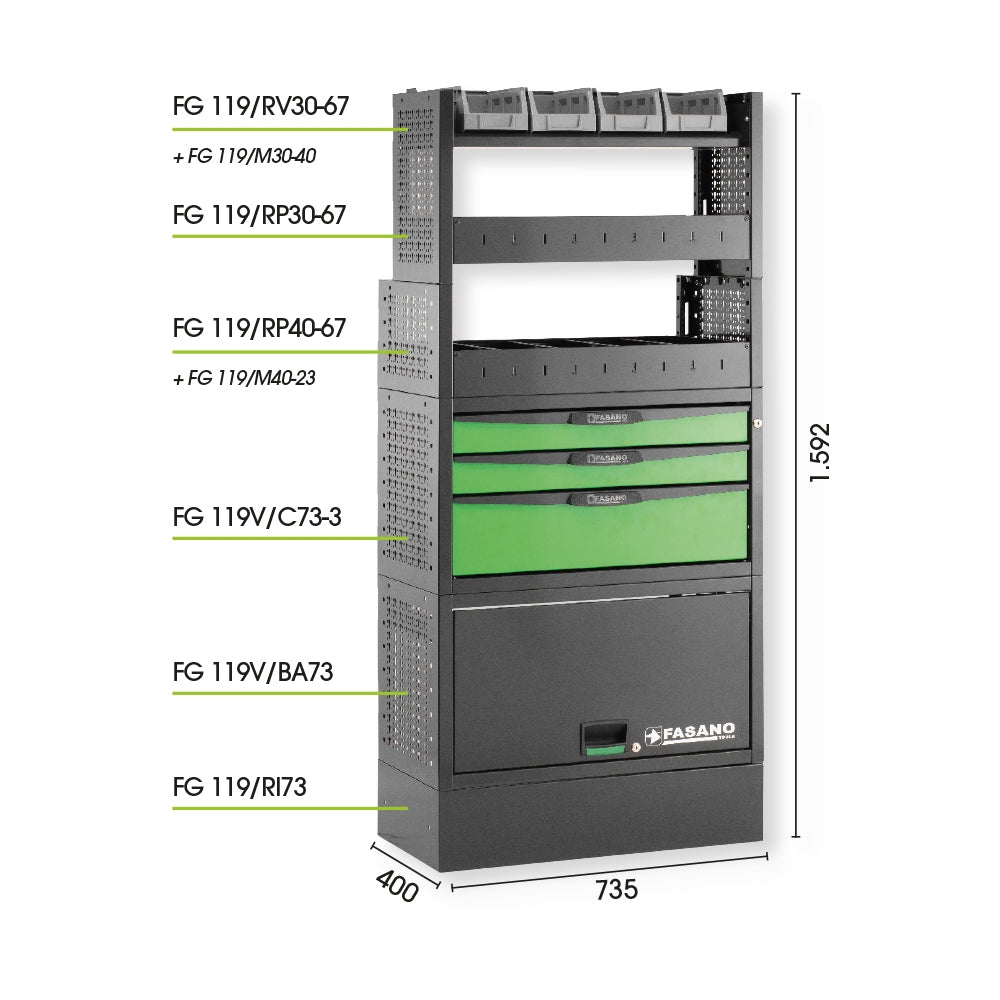 Configurazione Arredo Tecnico Per Furgoni, FG 119V/CO2