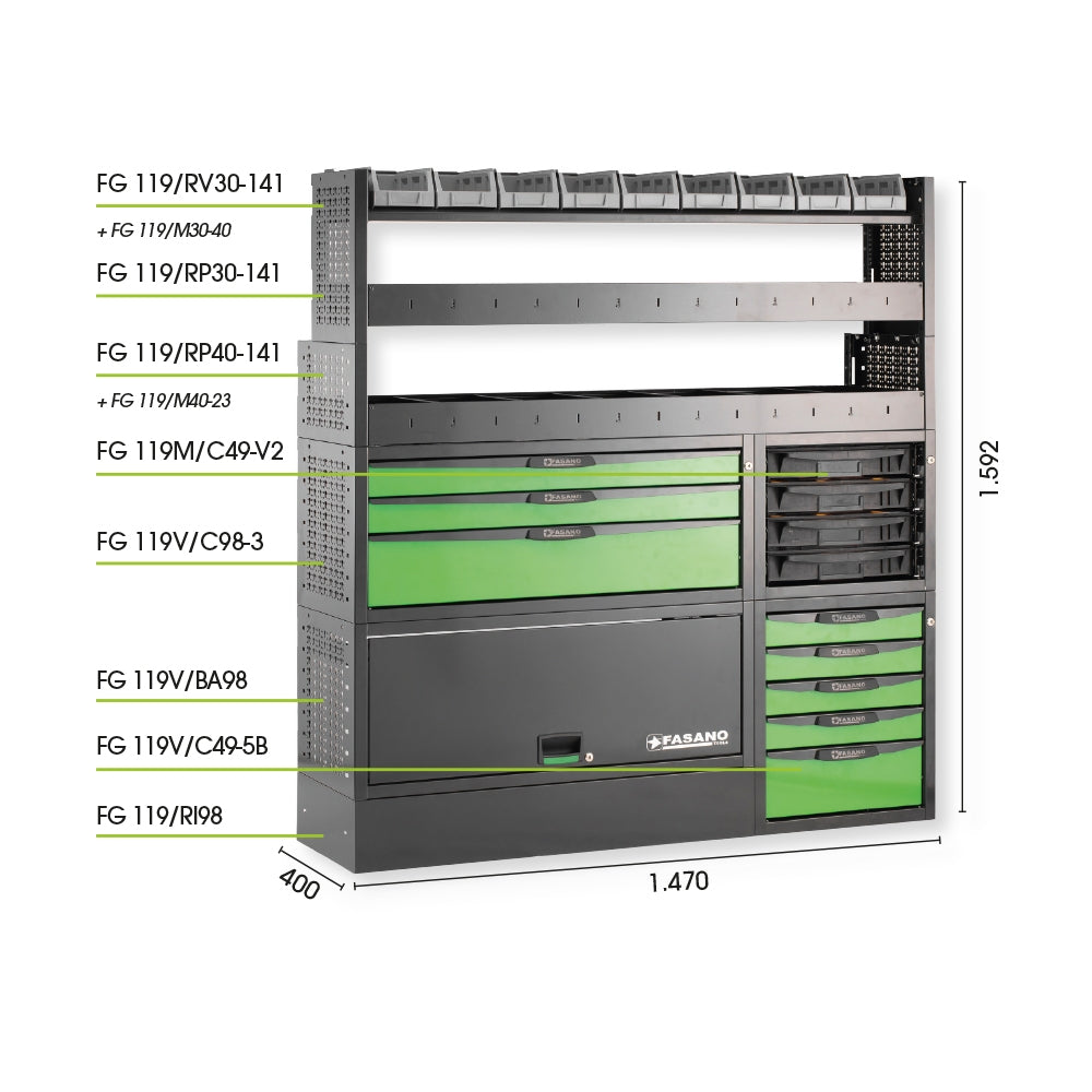 Configurazione Arredamento&Nbsptecnico Per Furgoni, FG 119V/CO32