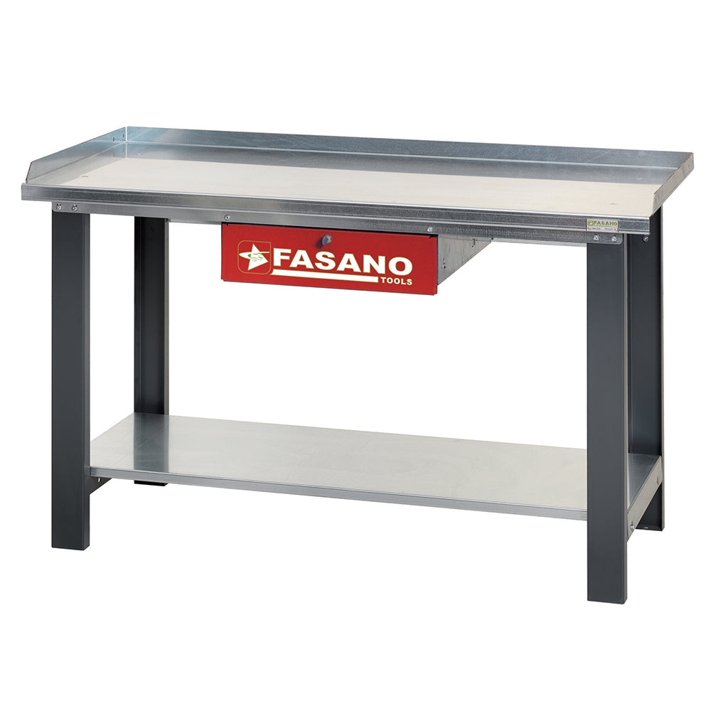 Banco Da Lavoro Con Ripiano In Acciaio E Cassetto -1.5M, FG 129/D1.5