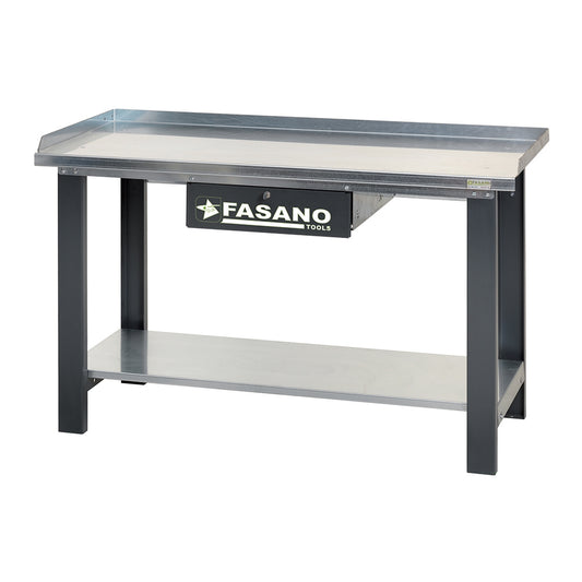 Banco Da Lavoro Con Ripiano In Acciaio E Cassetto -1.5M, FG 129/D1.5