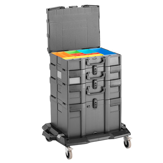Kit Valigie In Abs Impilabili Con Base D'Appoggio E Box Interni, FG 1438/S4B