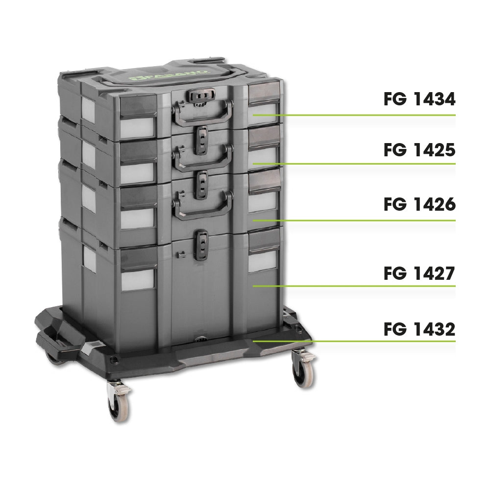 Kit Valigie In Abs Impilabili Con Base D'Appoggio E Box Interni, FG 1438/S4B