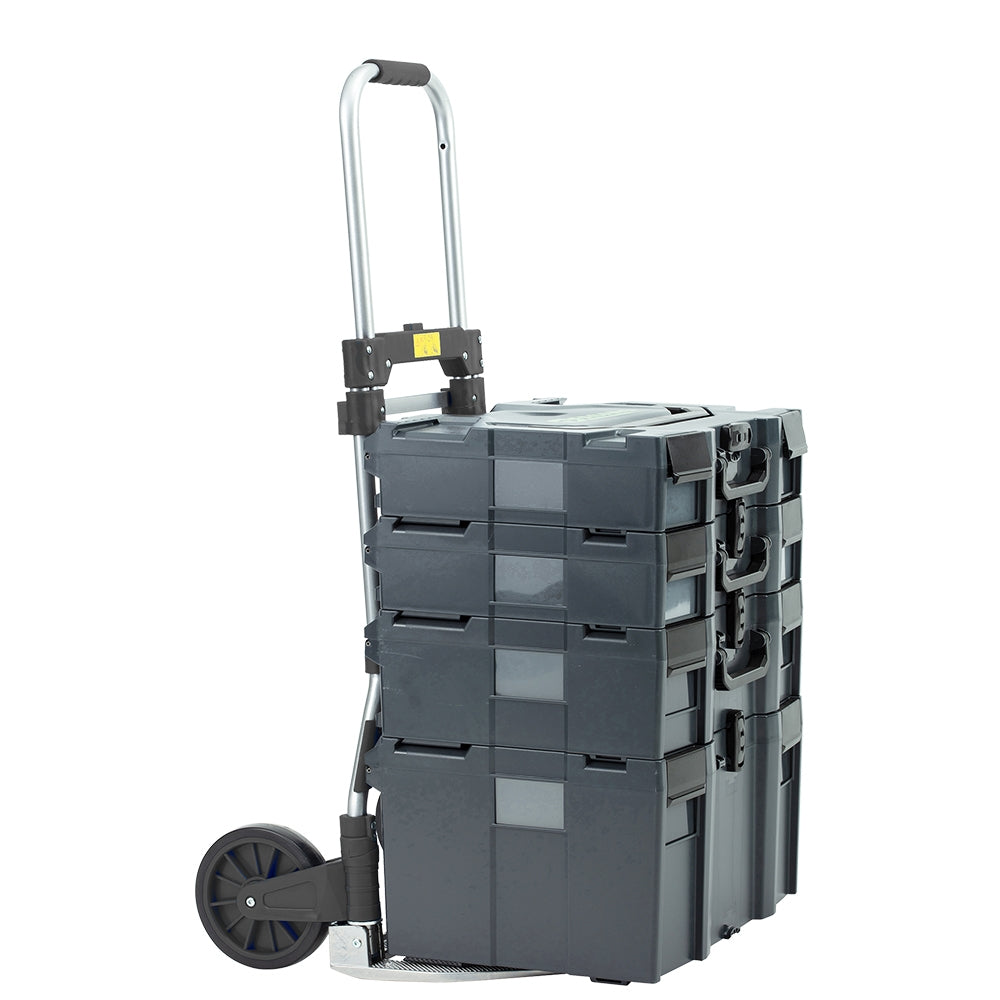 Kit 4 Valigie In Abs Impilabili Completo Di Carrello Pieghevole, FG 1438/S4C
