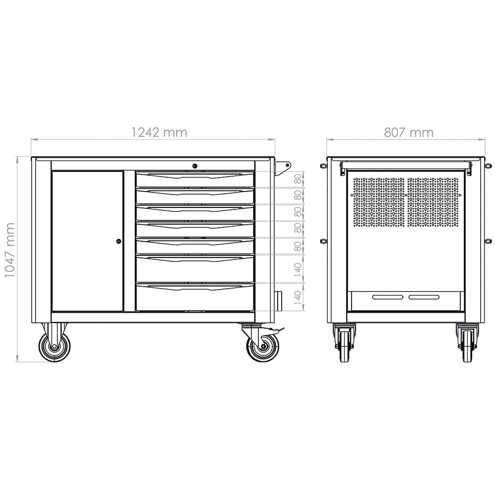 Carrello Porta Utensili Mod. Fg 162 A 14 Cassetti, FG 162V/14P