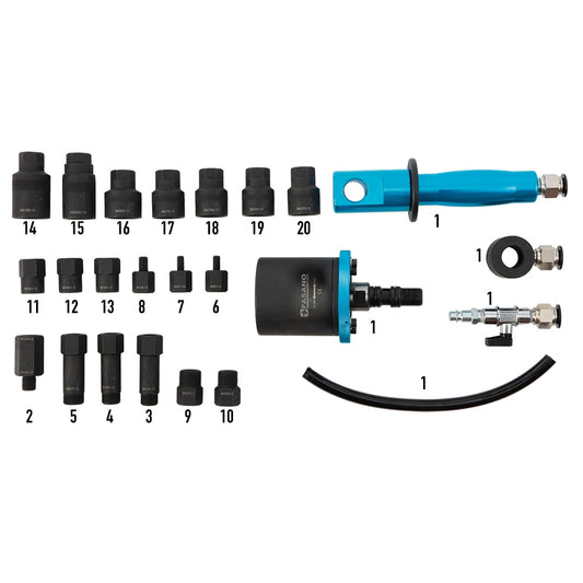 Set Utensile Pneumatico Per Estrazione Elettro-Iniettori Bosch Delphi Siemens E Denso, FG 191/S24